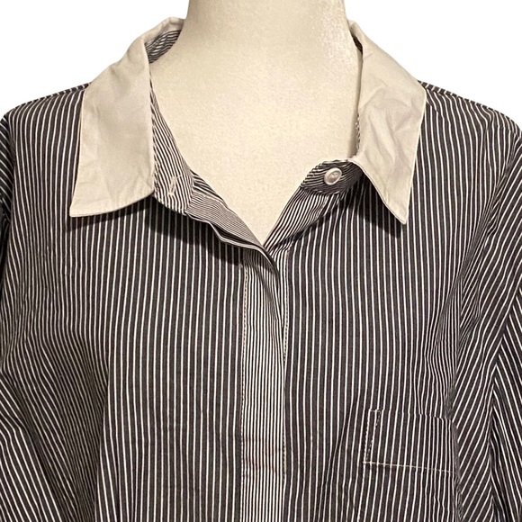 ADDITION ELLE STRIPED BUTTON DOWN BLOUSE SHIRT PLUS SIZE 2X - Picture 2 of 8